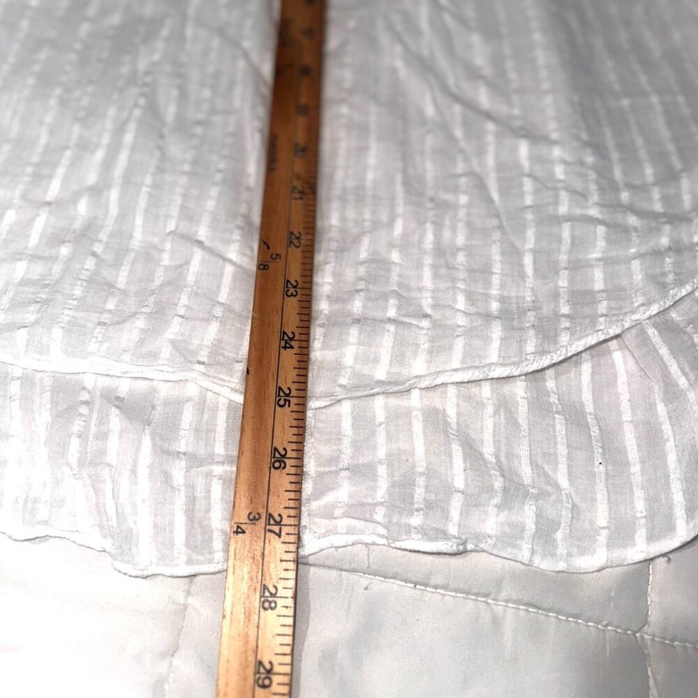 Mustard Seed White Striped Sheer Cotton Blouse Womens Top L - Picture 5 of 6